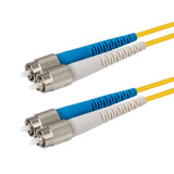 Ultra Low Loss 0.1dB FC/UPC to FC/UPC Single-mode Duplex Fiber Patch Cable | Corning SMF-28 Ultra Fiber | Blue and White Boots | OS1/OS2 Compatible | OFNR Jacket