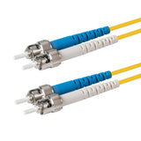 Ultra Low Loss 0.1dB ST/UPC to ST/UPC Single-mode Duplex Fiber Patch Cable | Corning SMF-28 Ultra Fiber | Blue and White Boots | OS1/OS2 Compatible | OFNR Jacket