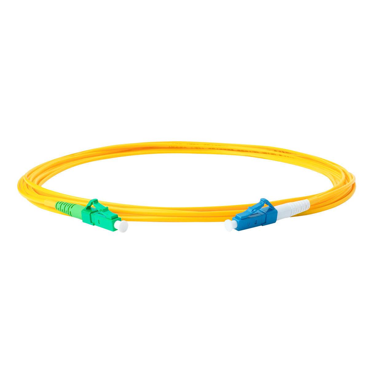 TAA Compliant Fiber Patch Cable | 0.2dB LC/APC to LC/UPC Single-mode Simplex  | Corning SMF-28 Ultra Fiber | OS1/OS2 Compatible | OFNR Jacket