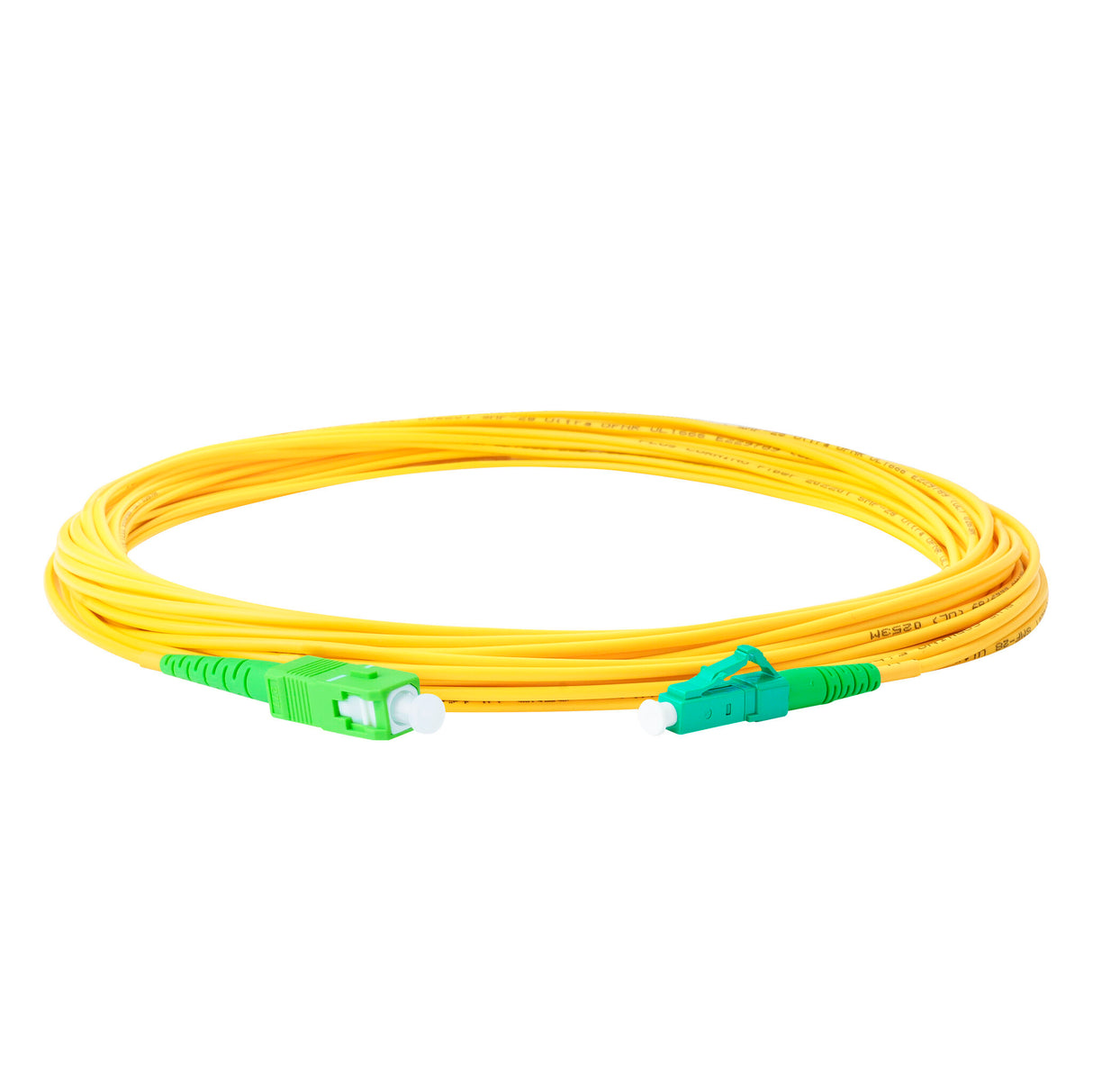 Ultra Low Loss 0.1dB Slim LC/APC to SC/APC Single-mode Simplex Fiber Patch Cable | Corning SMF-28 Ultra Fiber | OS1/OS2 Compatible | OFNR Jacket