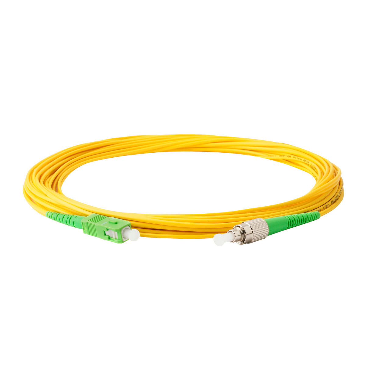 0.2dB SC/APC to FC/APC Single-mode Simplex Fiber Patch Cable | Corning SMF-28 Ultra Fiber | OS1/OS2 Compatible | OFNP Jacket