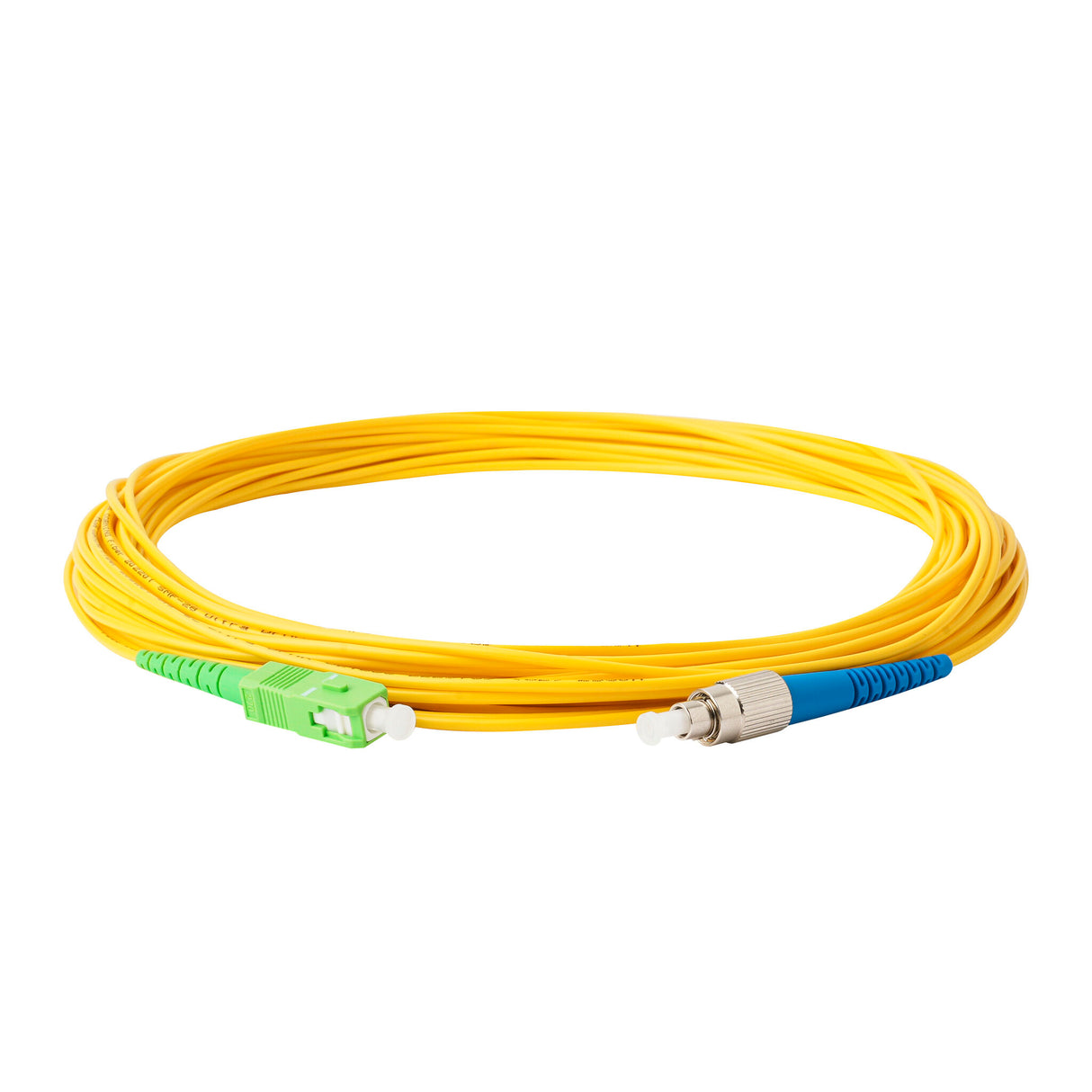 Low Loss 0.15dB SC/APC to FC/UPC Single-mode Simplex Fiber Patch Cable | Corning SMF-28 Ultra Fiber | OS1/OS2 Compatible | LSZH Jacket