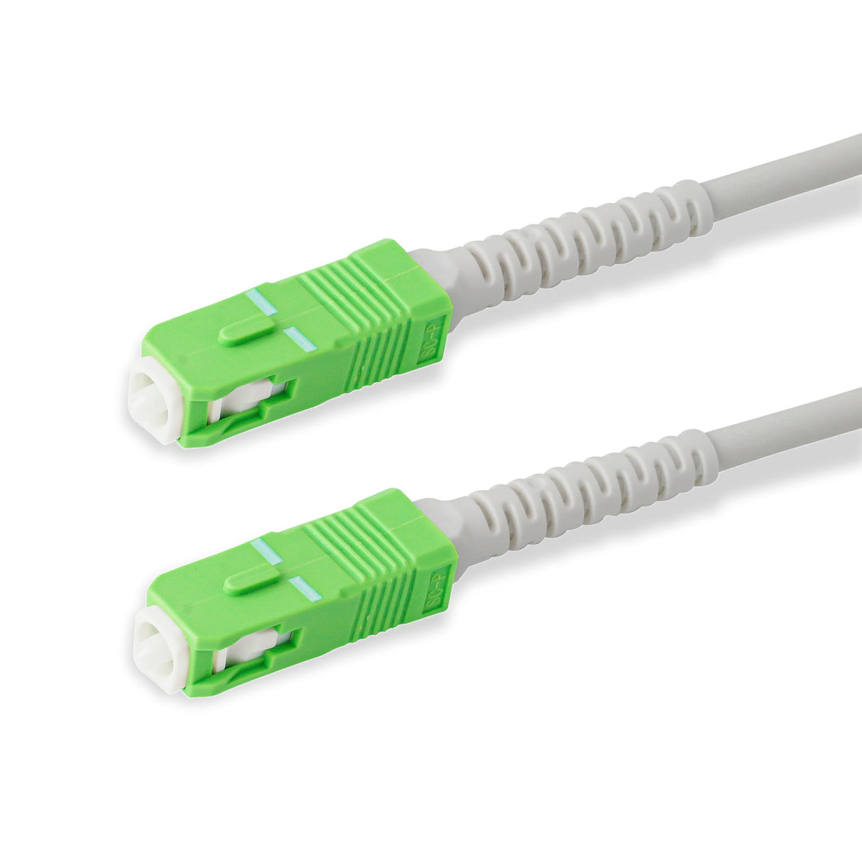 Low Loss 0.15dB SC / APC to SC / APC Single-mode Simplex Armored Fiber Patch Cable | Corning ClearCurve® LBL G657A2 Fiber | Ø3 mm White LSZH Jacket