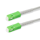 Low Loss 0.15dB SC / APC to SC / APC Single-mode Simplex Armored Fiber Patch Cable | Corning ClearCurve® LBL G657A2 Fiber | Ø3 mm White LSZH Jacket