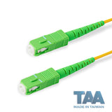TAA合規 | 電信級 0.2dB 單模單工 SC/APC to SC/APC 光纖跳線 | 康寧纖芯 | OFNR 外被