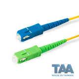 TAA合規 | 電信級 0.2dB 單模單工 SC/APC to SC/UPC 光纖跳線 | 康寧纖芯 | OFNR 外被