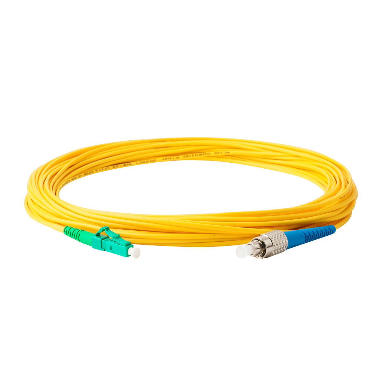 0.2dB Slim LC/APC to FC/UPC Single-mode Simplex Fiber Patch Cable | Corning SMF-28 Ultra Fiber | OS1/OS2 Compatible | OFNR Jacket