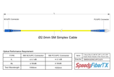 電信級低插損 0.1dB Slim 單模單工 SC/UPC to FC/UPC光纖跳線 | 康寧纖芯 | OFNR 外被