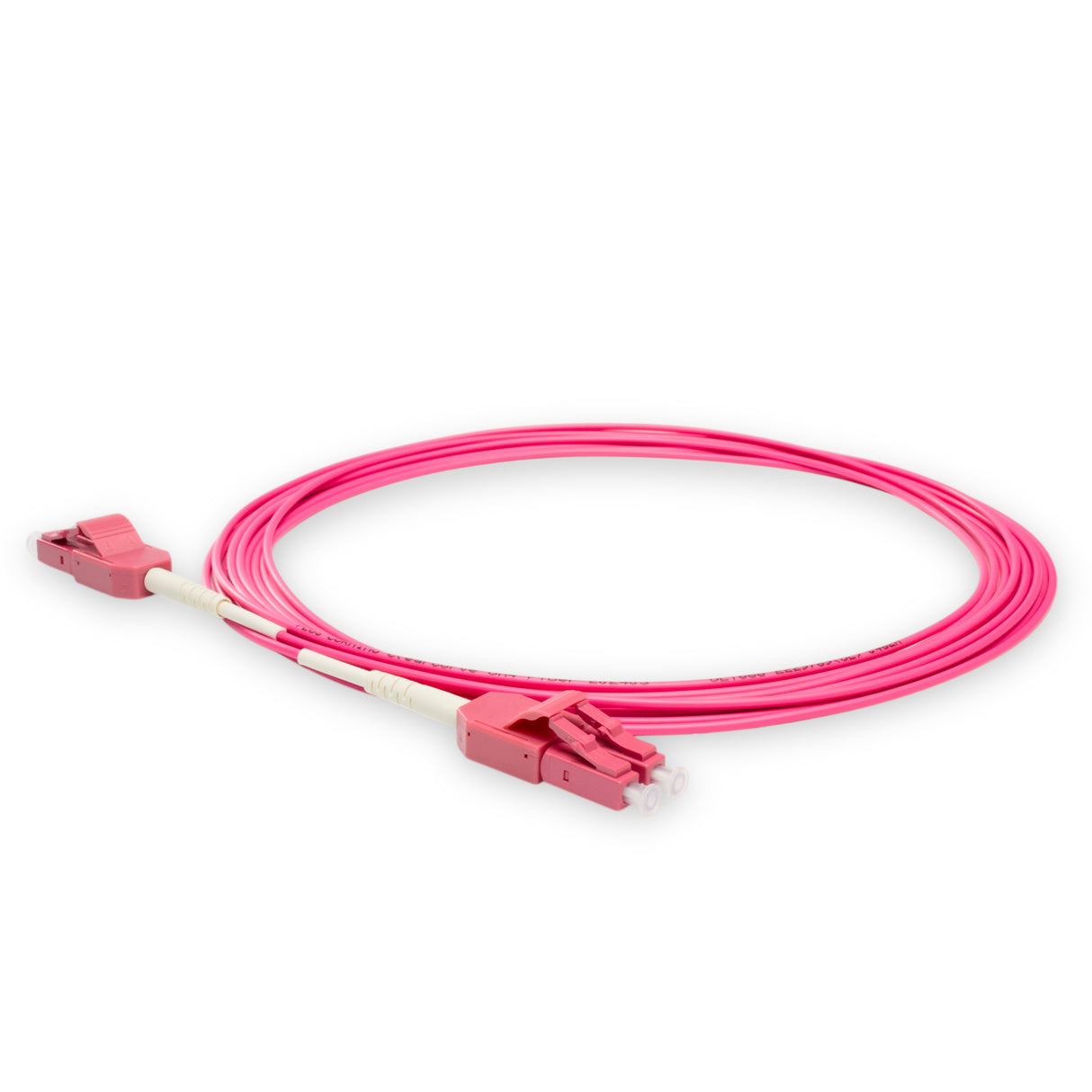 Uniboot Low Loss 0.15dB OM4 LC/UPC to LC/UPC Fiber Patch Cable | Polarity Switchable | Corning OM4 Fiber | Magenta Connector | OFNP Jacket | Speedy Model A Uniboot
