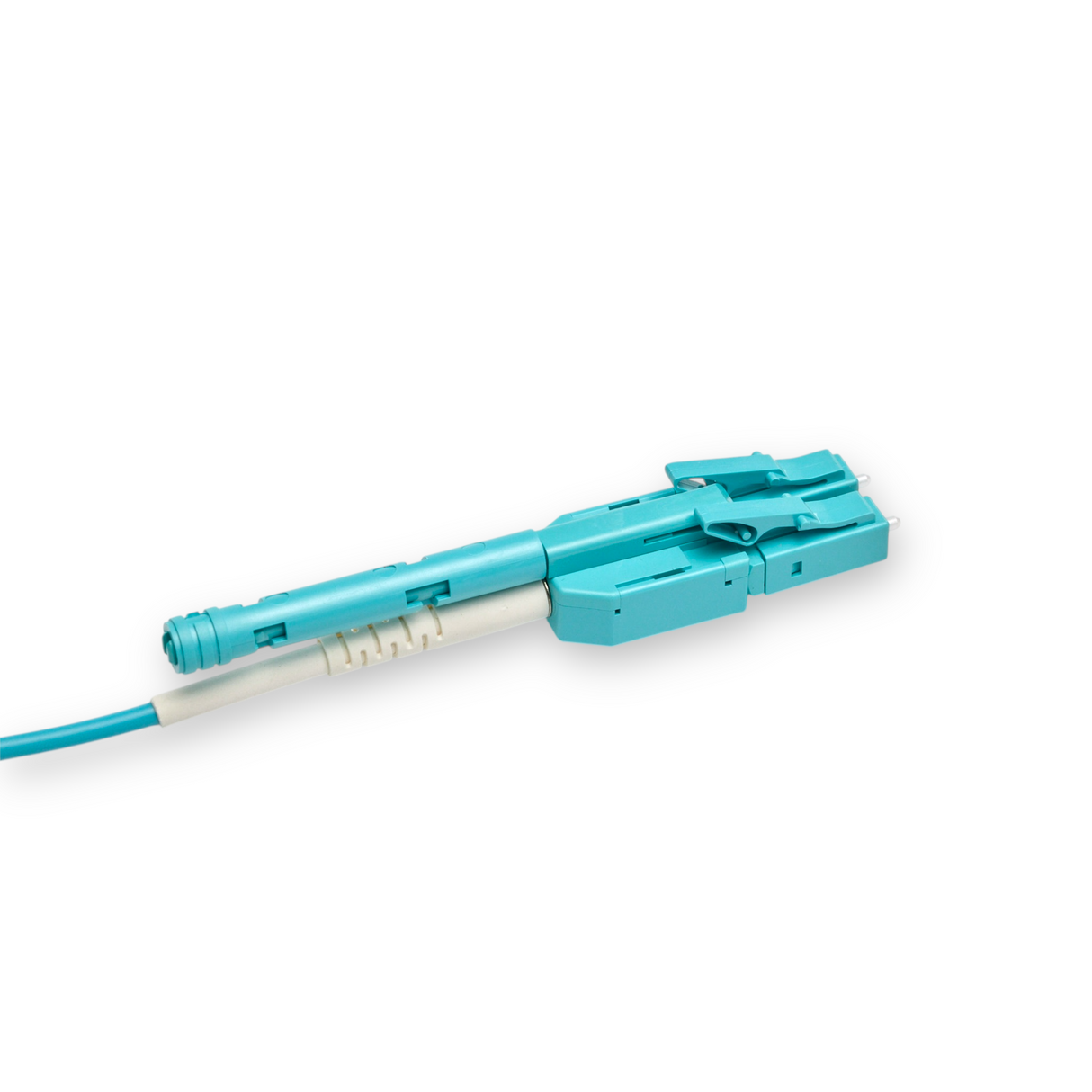 Push-Pull Tab Uniboot Ultra Low Loss 0.1dB OM4 LC/UPC to LC/UPC Fiber Patch Cable | Polarity Switchable | Corning OM4 Fiber | Aqua Connector | LSZH Jacket | Speedy Model A Push-Pull Tab Uniboot