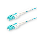Push-Pull Tab Uniboot 0.2dB OM3 LC/UPC to LC/UPC Fiber Patch Cable | Polarity Switchable | Corning OM3 Fiber | OFNR Jacket | Speedy Model E Push-Pull Tab Uniboot