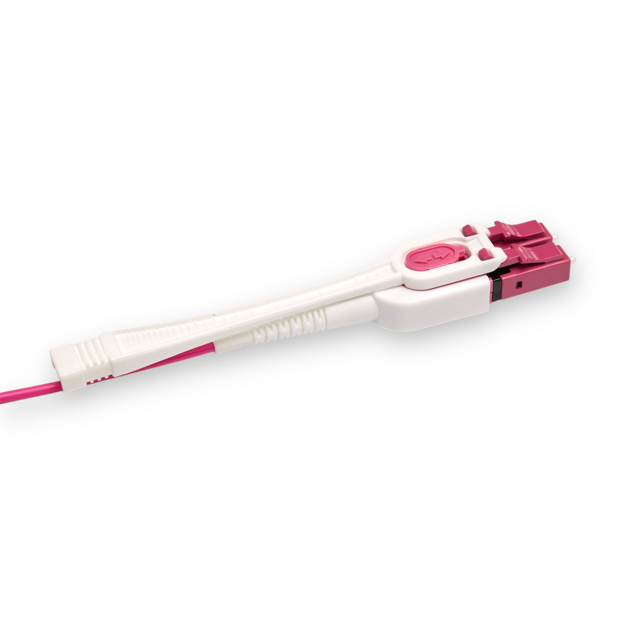 Push-Pull Tab Uniboot 0.2dB OM4 LC/UPC to LC/UPC Fiber Patch Cable | Polarity Switchable | Corning OM4 Fiber | Magenta Connector | LSZH Jacket | Speedy Model E Push-Pull Tab Uniboot