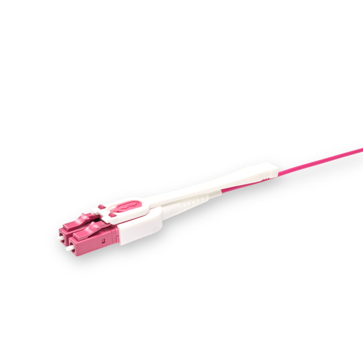 Push-Pull Tab Uniboot 0.2dB OM4 LC/UPC to LC/UPC Fiber Patch Cable | Polarity Switchable | Corning OM4 Fiber | Magenta Connector | LSZH Jacket | Speedy Model E Push-Pull Tab Uniboot