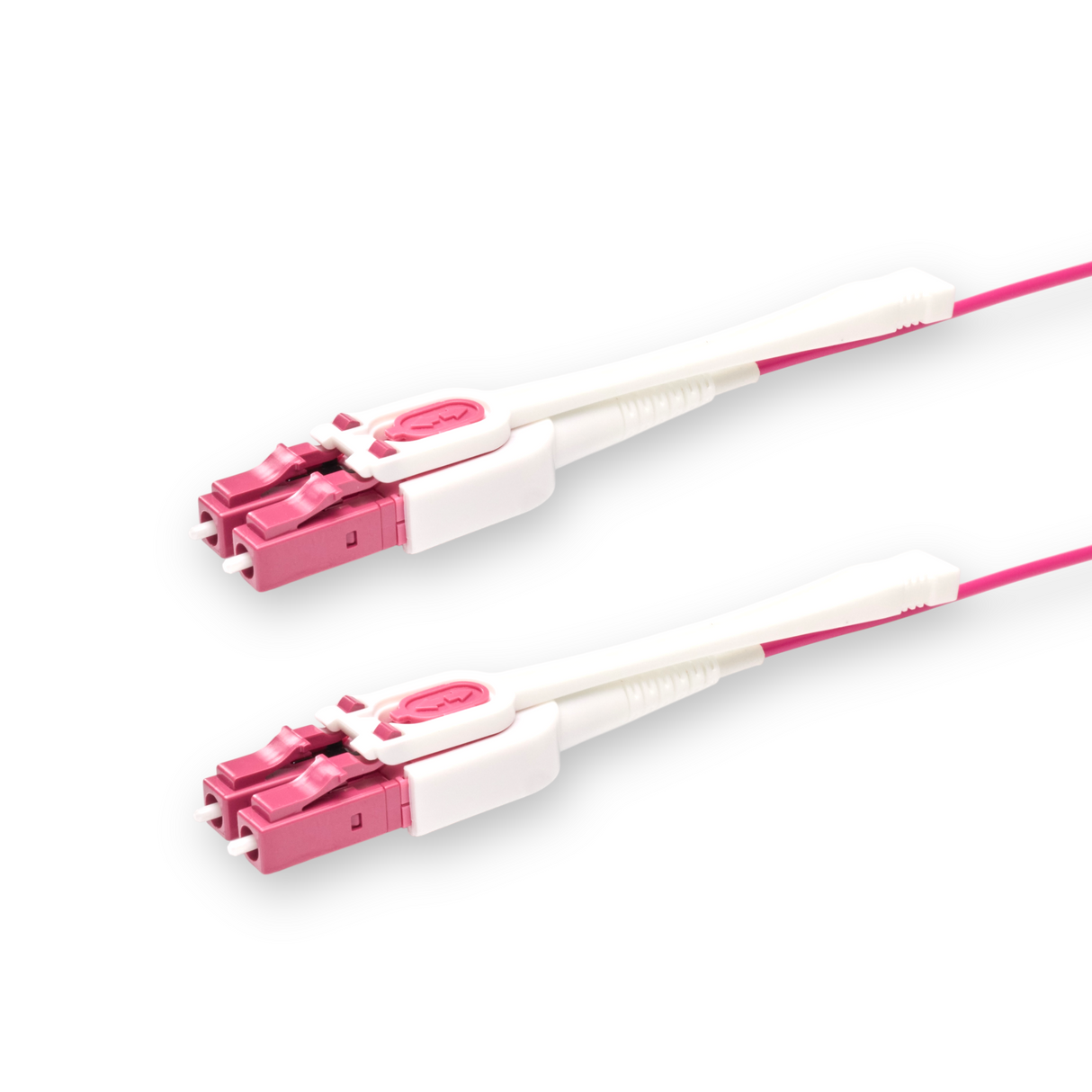 Push-Pull Tab Uniboot 0.2dB OM4 LC/UPC to LC/UPC Fiber Patch Cable | Polarity Switchable | Corning OM4 Fiber | Magenta Connector | LSZH Jacket | Speedy Model E Push-Pull Tab Uniboot