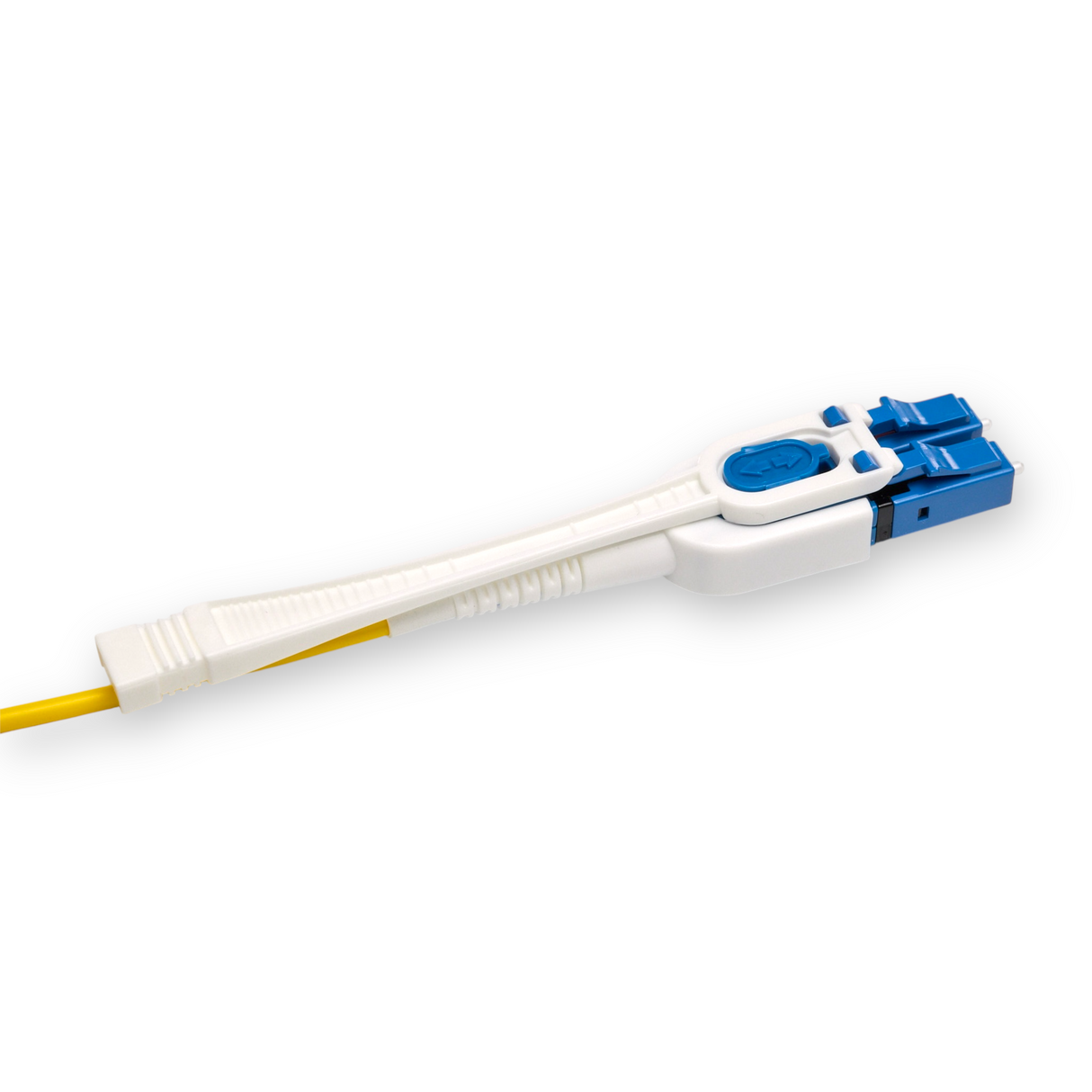 Push-Pull Tab Uniboot Ultra Low Loss 0.1dB Single-mode LC/UPC to LC/UPC Fiber Patch Cable | Polarity Switchable | Corning SMF-28 Ultra Fiber | OS1/OS2 Compatible | OFNR Jacket | Speedy Model E Push-Pull Tab Uniboot