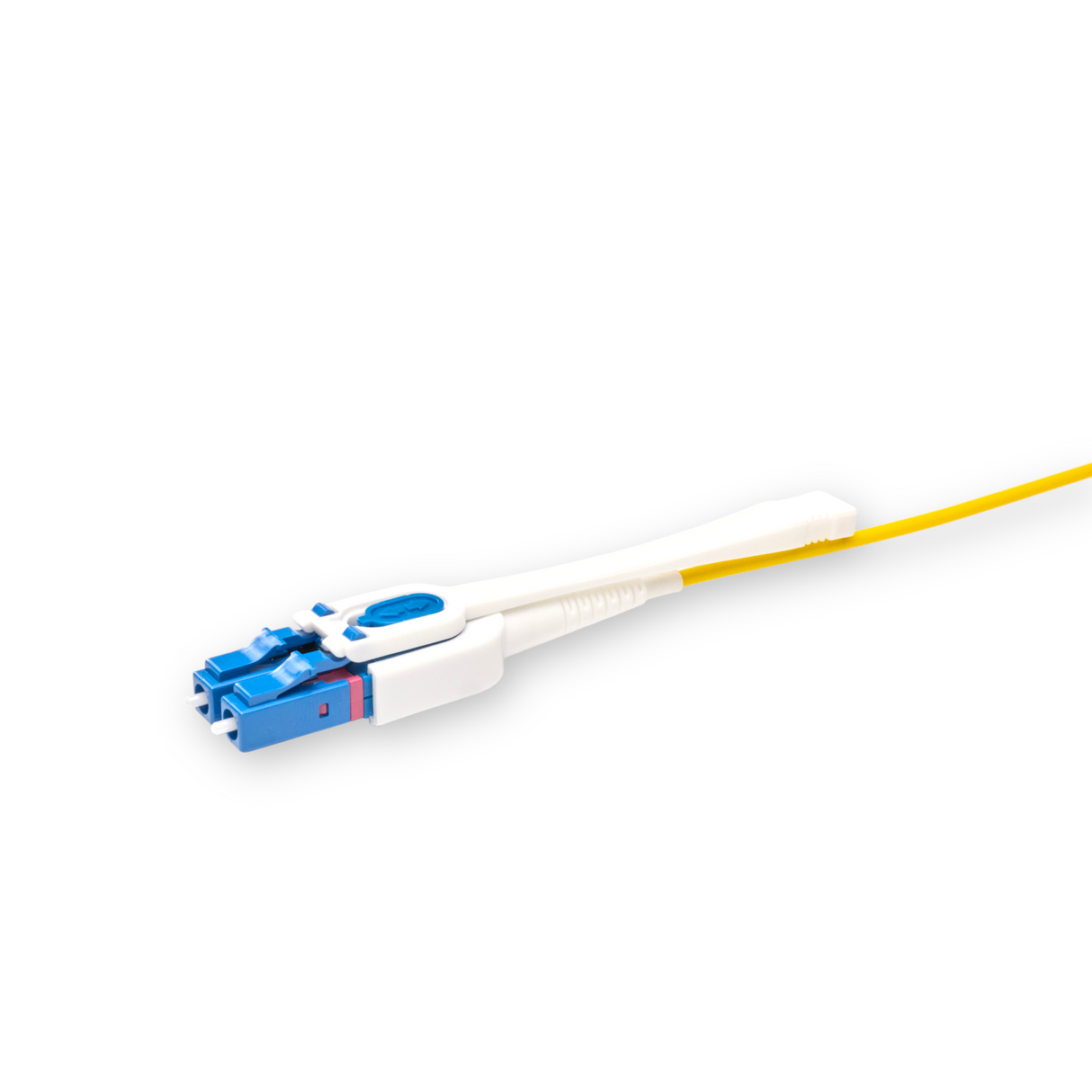 Push-Pull Tab Uniboot Ultra Low Loss 0.1dB Single-mode LC/UPC to LC/UPC Fiber Patch Cable | Polarity Switchable | Corning SMF-28 Ultra Fiber | OS1/OS2 Compatible | OFNR Jacket | Speedy Model E Push-Pull Tab Uniboot