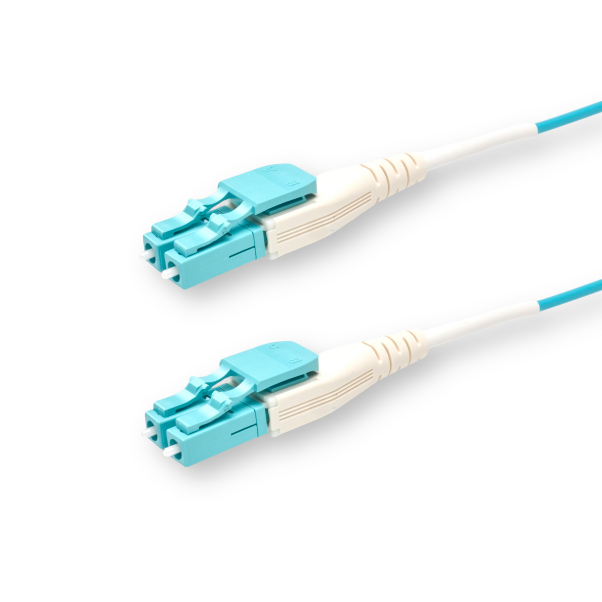 Uniboot Ultra Low Loss 0.1dB OM4 LC/UPC to LC/UPC Fiber Patch Cable | Polarity Switchable | Corning OM4 Fiber | Aqua Connector | OFNR Jacket | Speedy Model S Uniboot