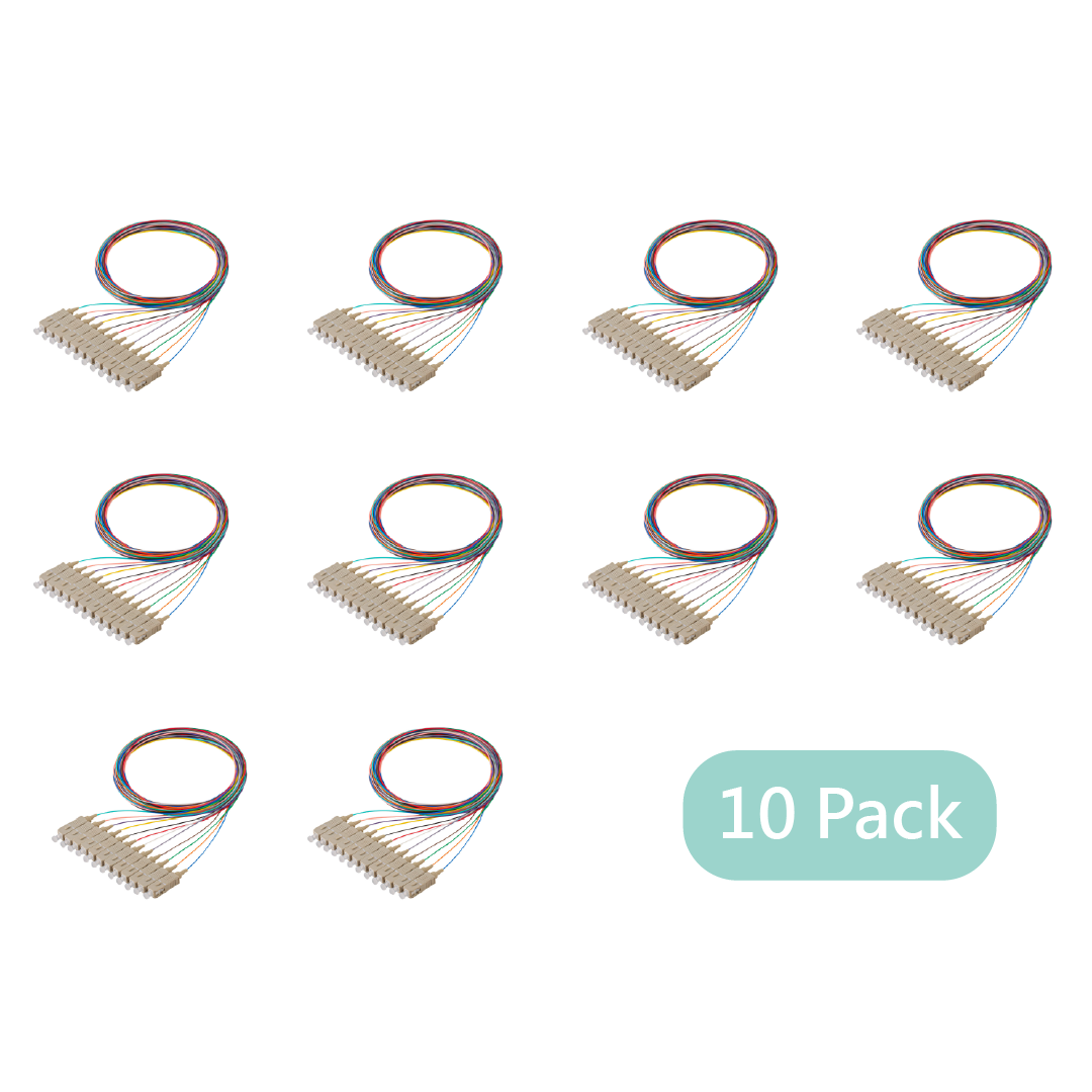 Bundle Deal – SC 12-Fiber 900µm OM4 Fiber Optic Pigtail | Corning ClearCurve | Multimode | 2m | 5-Pack / 10-Pack